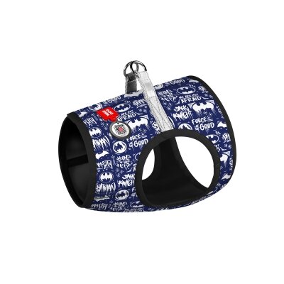 Шлея для собак Collar WAUDOG Clothes Бетмен біло-блакитний м'яка з QR паспортом розмір XS1, обхват грудей 24-27 см, обхват шиї 18-20 см
