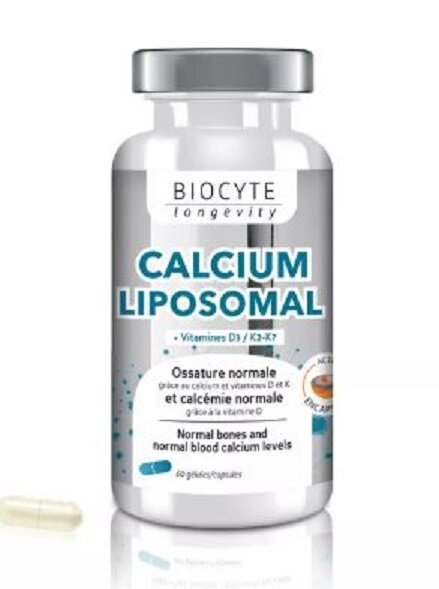 Кальцій ліпосомальний Д3 К2 Biocyte Calcium Liposomal D3 K2 для зміцнення кісток та зубів, 60 капсул