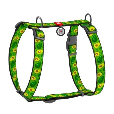 Шлея для собак Collar WAUDOG Nylon Авокадо анатомічна H-подібна з QR-паспортом розмір S, пластик