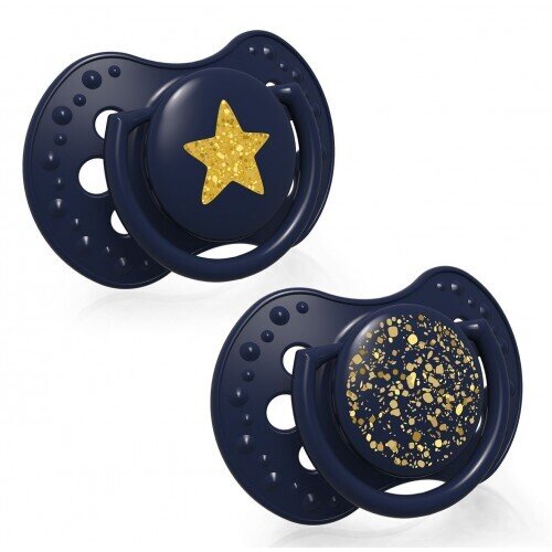 Пустушка силіконова Lovi Stardust динамічна, 22/894_blu, 6-18 місяців, синя, 2 шт