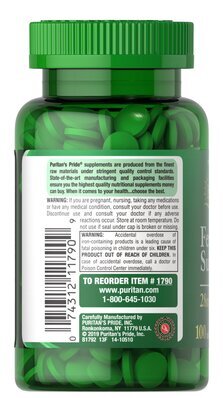 Залізо сульфат Puritan's Pride Iron Ferrous Sulfate 28 мг, 100 таблеток