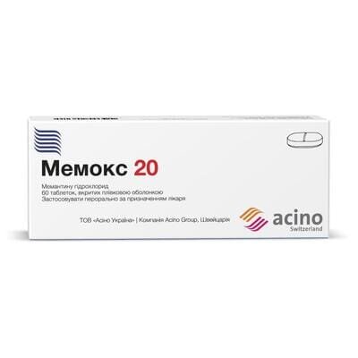 Мемокс 20 таблетки, в/плів. обол. по 20 мг №60 (10х6)