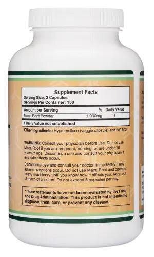 Мака Double Wood Maca Root 1000мг, 300 капсул