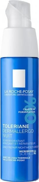 Крем-догляд для обличчя та шкіри навколо очей La Roche-Posay Toleriane Dermallergo нічний для гіперчутливої та схильної до алергії шкіри, 40 мл