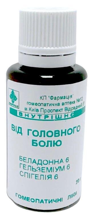 Комплекс Від головного болю КП Фармація гранули по 20 г у флак.