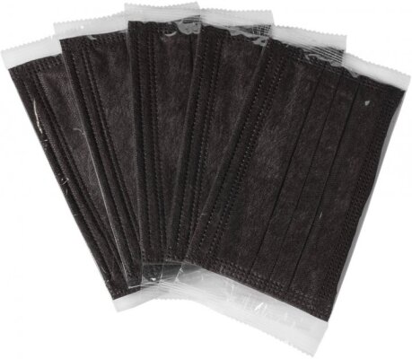 Маска захисна Abifarm Black Carbon з вугільним фільтром, 3-шарова, стерильна, 5 штук