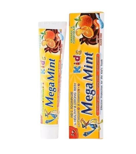 Зубна паста Mega Mint Kids дитяча Апельсин і шоколад від 3 років, 50 мл