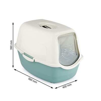 Туалет закритий Rotho MyPet Cat Toilet Bailey ECO для котів з фільтром, колір пісочний/зелений