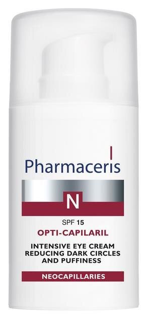 Крем Pharmaceris N Opti-Сapilaril SPF15 інтенсивний зменшуюючий темні кола і набряки під очима, 15 мл