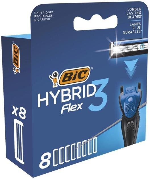 Змінні картриджі для бритви Bic Flex 3 Hybrid чоловічі, 8 шт