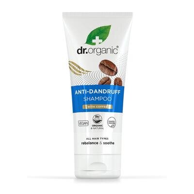 Шампунь для волосся Dr. Organic з кавовими зернами проти лупи, 200 мл