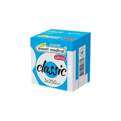 Пластир медичний Avanti medical Classic на тканинній основі 3 см х 250 см, білий, котушка, 1 штука