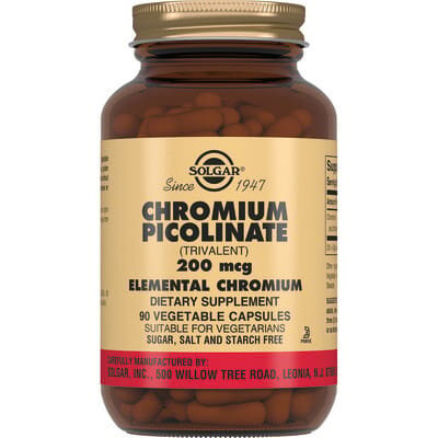 Хром піколінат Solgar Chromium Picolinate 200 мкг вег. капсули №90