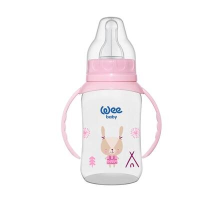 Пляшечка для годування Wee Baby Classic PP з ручками, силіконова соска №2, 150 мл
