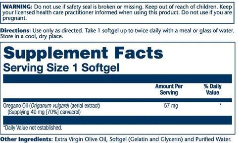 Олія орегано Solaray Oregano Oil, 60 гелевих капсул