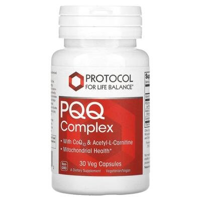 Пірролохінолінхінон комплекс Protocol for Life Balance PQQ Complex підтримка мітохондрій, 30 веганських капсул