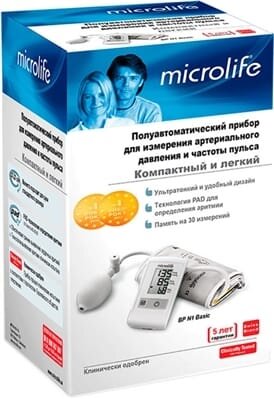 Тонометр Microlife ВР N1 Basic напівавтоматичний