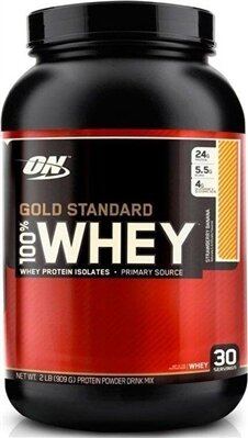 Протеїн Optimum Nutrition Gold Standard 100% Whey, полуниця-банан, 909 г