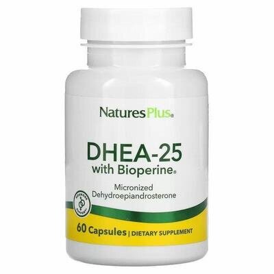 ДГЕА-25 з біоперіном Nature's Plus DHEA-25 With Bioperine, 60 капсул