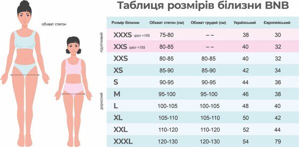 Трусики менструальні підліткові BNB Teens Сліпи бежеві зі стандартною ластовицею, розмір XXS