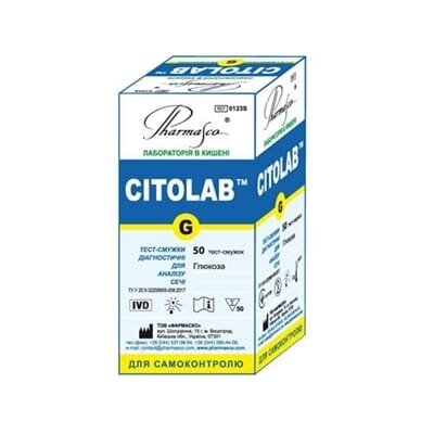 Тест-смужки Citolab G для визначення глюкози №50