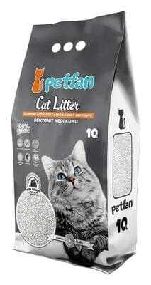 Наповнювач для котячого туалету Petfan Active Carbon бентонітовий із активованим вугіллям, 10 л