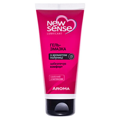 Гель-змазка New Sense Aroma з ароматом полуниці, 100 мл
