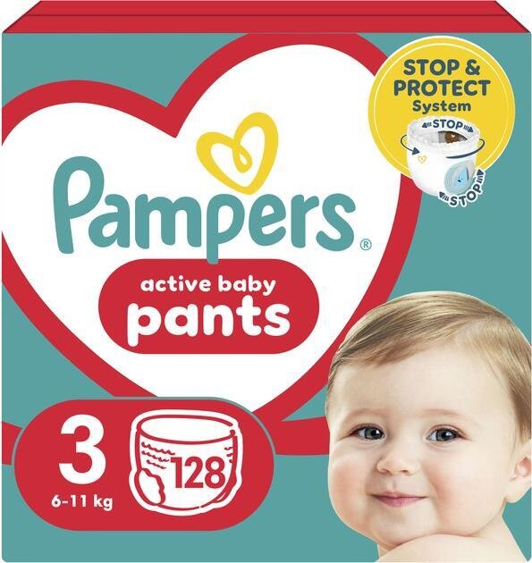 Підгузки-трусики Pampers Pants дитячі розмір 3, 6-11 кг, 128 шт