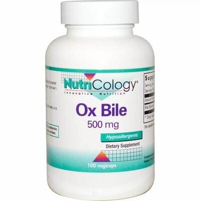 Екстракт бичачої жовчі Nutricology Ox Bile 500 мг, 100 капсул