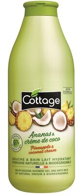 Гель для ванни та душу Cottage Moisturizing Shower Gel And Bath Milk зволожуючий Ананас і кокосове молочко, 750 мл