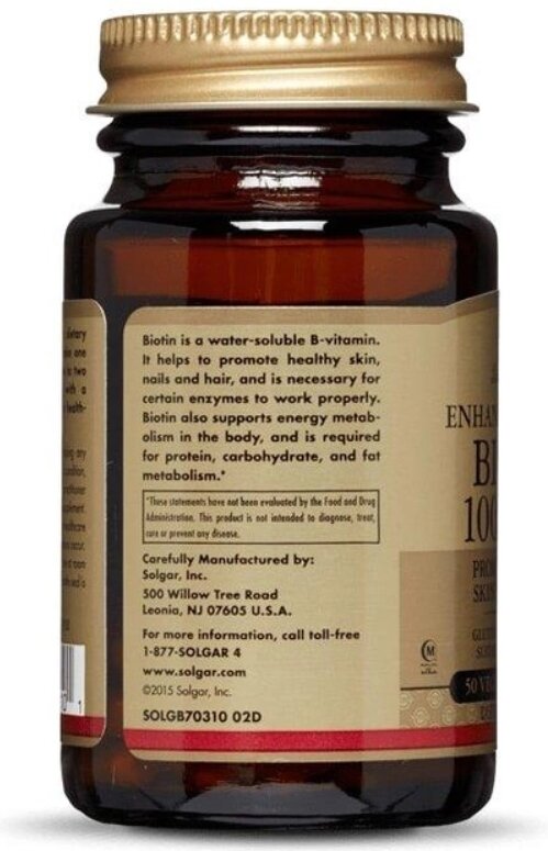 Біотин Solgar Biotin 1000 мкг вег. капсули №100