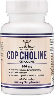Цитиколін Double Wood CDP Choline 300 mg (Citicoline), 60 капсул