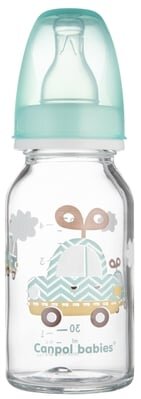 Пляшечка Canpol Babies 42/202 скляна з малюнком, 120 мл