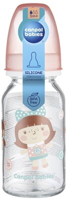 Пляшечка Canpol Babies 42/202 скляна з малюнком, 120 мл