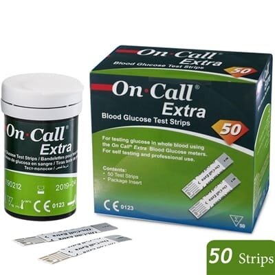 Тест-смужки On Call Extra для глюкометра, 50 штук