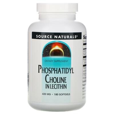 Фосфатидилхолін в лецитині Source Naturals Phosphatidyl Choline 420 мг, 180 капсул