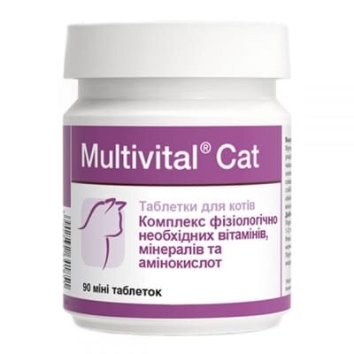 Мультивітал Кет Dolfos Multivital Cat для кішок, 90 міні таблеток