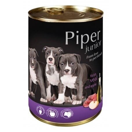 Конверва для цуценят Dolina Noteci Piper Junior з телятиною та яблуком, 400 г