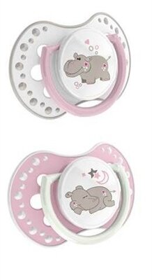 Пустушка силіконова Lovi Night & Day динамічна, 22/809girl, 0-3 місяці, 2 шт