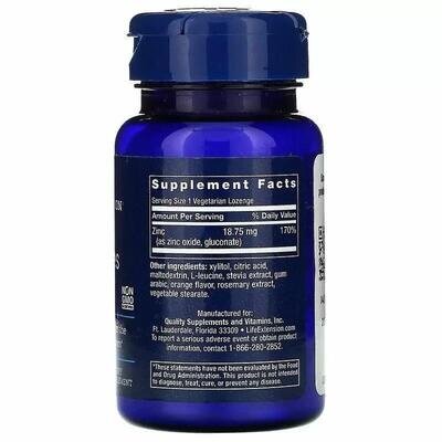 Цинк Life Extension Zinc Lozenges апельсиновий смак, 60 льодяників