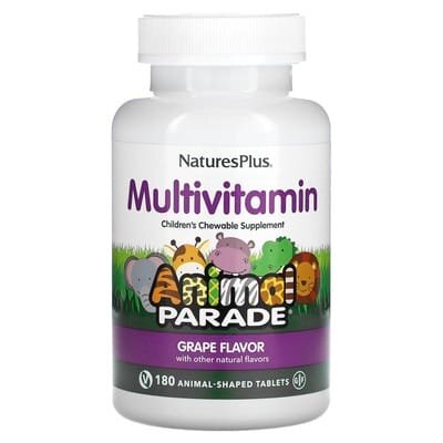 Мультивітаміни Nature's Plus Animal Parade Children's Multi-Vitamin, смак виноград, 180 таблеток