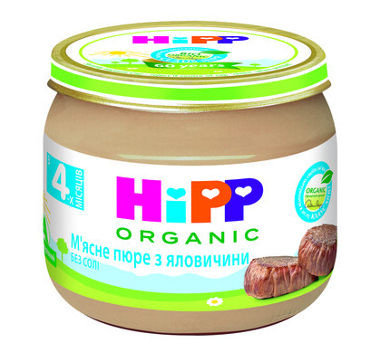 Пюре м'ясне HiPP з яловичини, 80 г