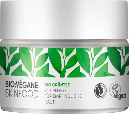 Крем для обличчя Bio:Vegane Органічний Зелений Чай догляд 24 години для чутливої шкіри, 50 мл