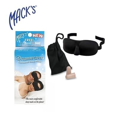 Маска для сну чорна MACK'S Shut - Eye Shade Dreamweaver 2034-9 беруші + дорожній мішок