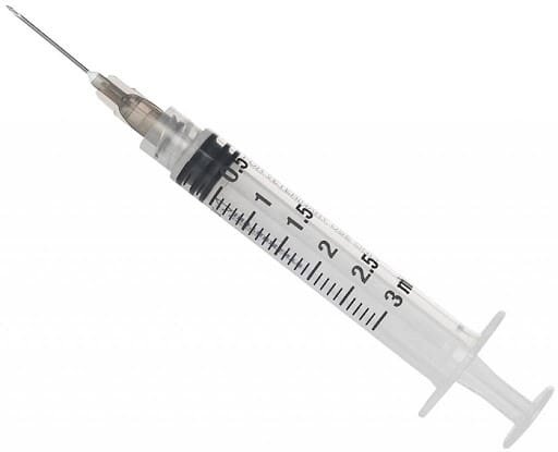 Шприц 3 мл 2В 3-компонентний з голкою 23G (0,6 х 32 мм), 1 штука