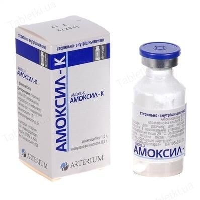 Амоксил-К порошок для р-ну д/ін. по 1.2 г №10 у флак.