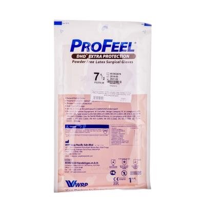 Рукавички хірургічні ProFeel DHD Extra Protection стерильні латексні непудровані, з полімерним покриттям, розмір 7,5, пара