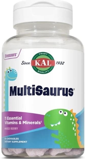 Вітамінно-мінеральний комплекс для дітей KAL MultiSaurus ягідний мікс, 60 жувальних цукерок