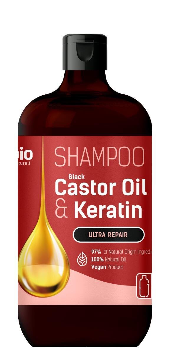 Шампунь Bio Naturell Black Castor Oil & Keratin Ультравідновлення, 946 мл