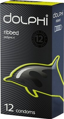 Презервативи Dolphi Ribbed з ребрами, 12 штук